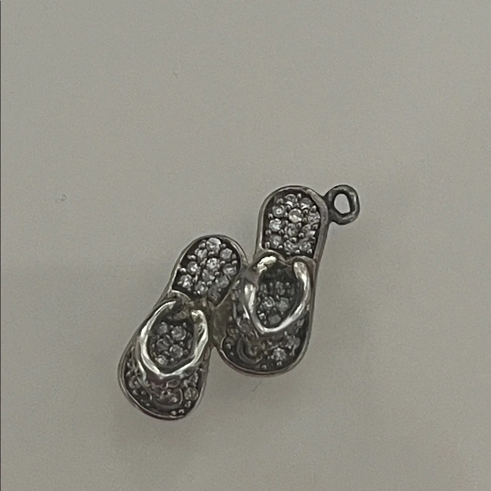 Silver flip flop charm